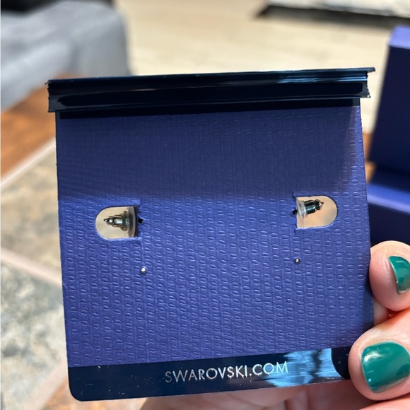 Swarovski Crystal Twist Hoop Earrings EUC - Picture 4 of 5